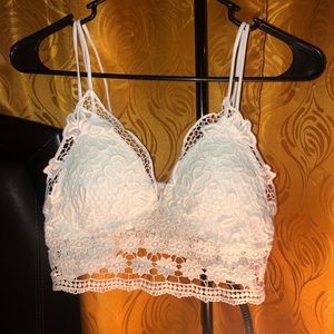 Ivory Double Strap Crochet Bralette
